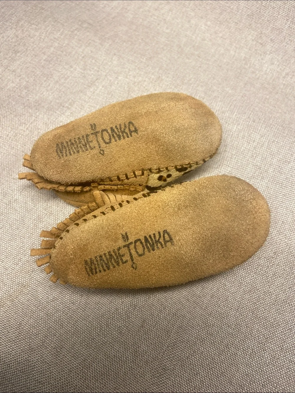 Minnetonka Leopard Print Fringe Moccasins -  Size 3 (Infant/Toddler),...